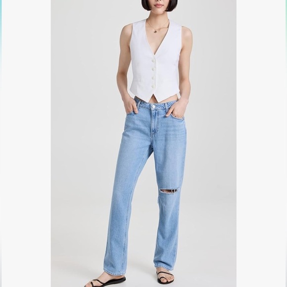 PAIGE Women's Chamomile Destructed Jeans - Picture 1 of 6